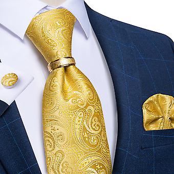designer men's tie striped floral paisley silk tie pocket square cufflinks tie ring set wedding suit business