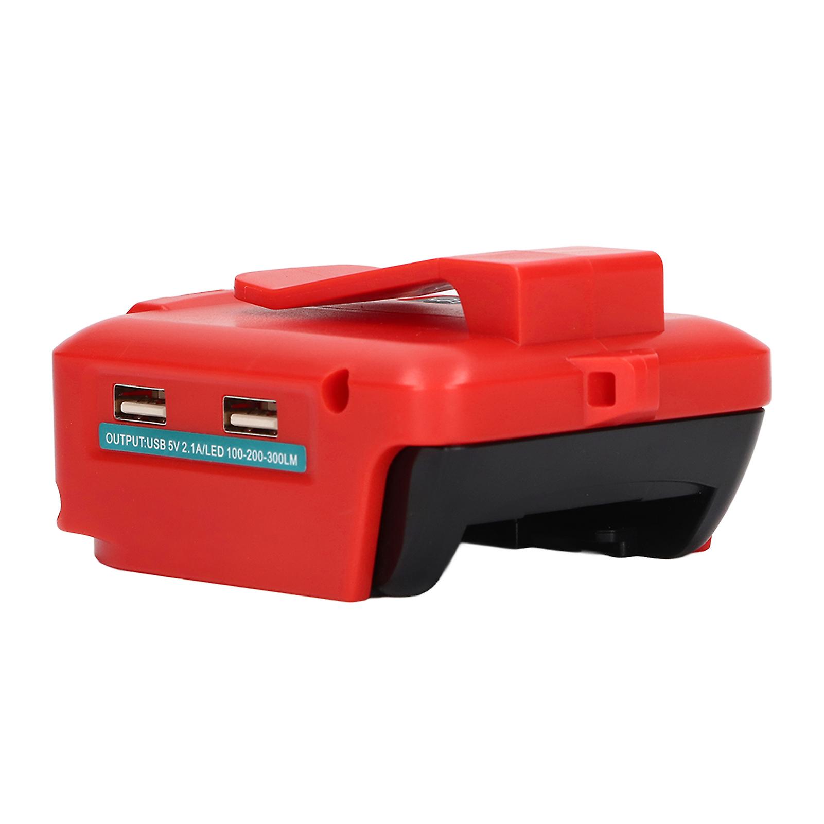 14.4 - 20V Lithium Battery USB Adapter Converter with LED Work Light & Belt Clamp, 12VDC Type A (ADP05)