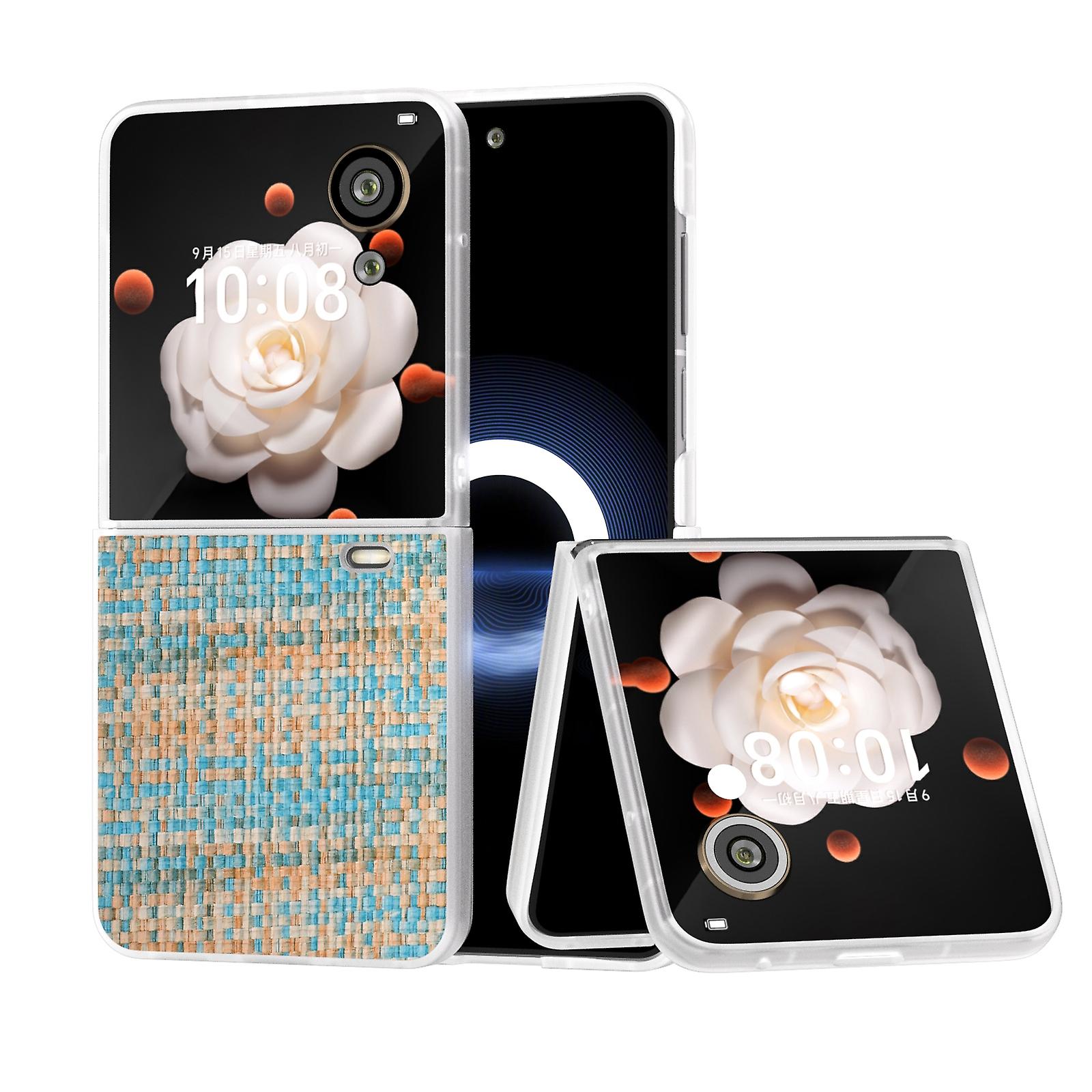 Frosted Frame Color Lattice PU Case For Honor Magic V Flip