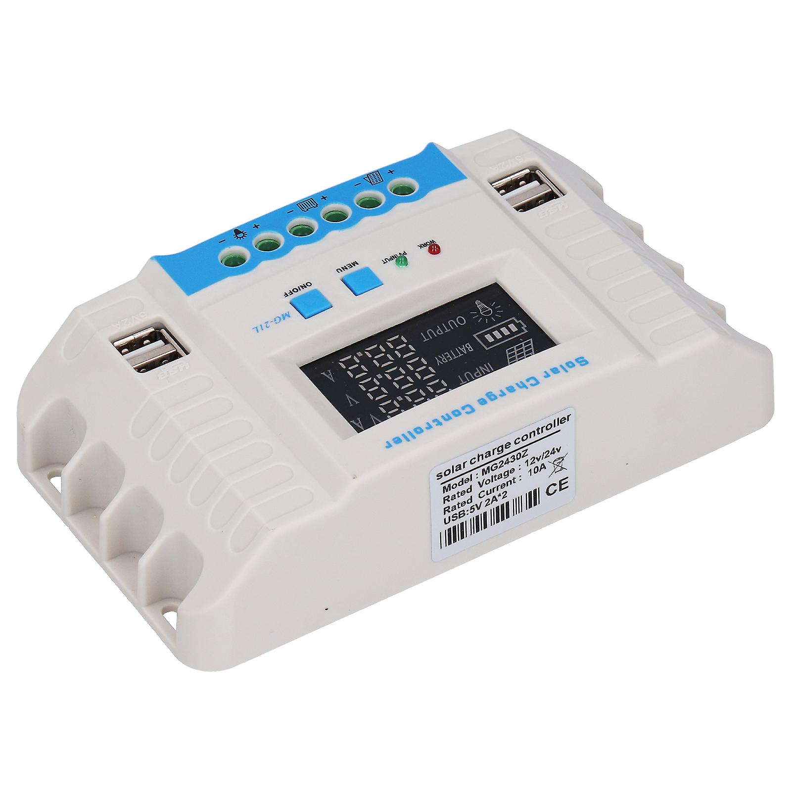 MG2430Z 10A 12V/24V Solar Charge Controller PWM with LCD Display