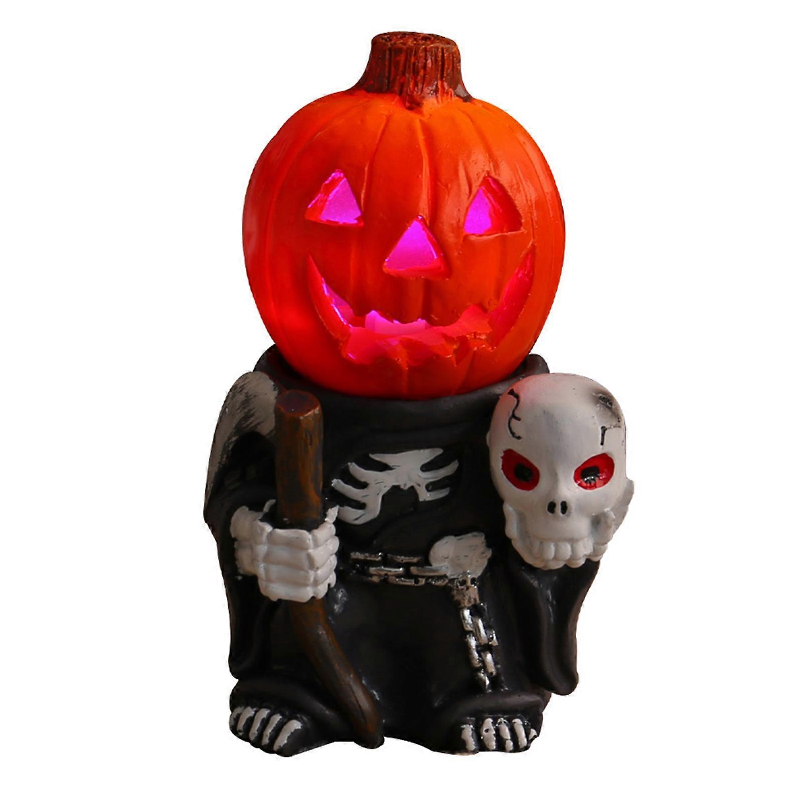 Pumpkins Knights Garden Ornament Lightweight Small Carved Pumpkins Statues for Home Decor