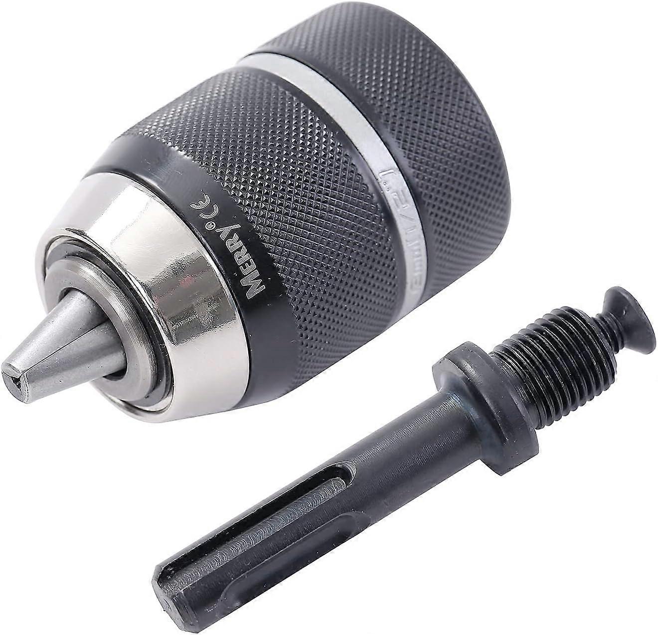 Heavy Duty Professional Keyless Chuck with Black / Chrome 13mm Quick Change Tool