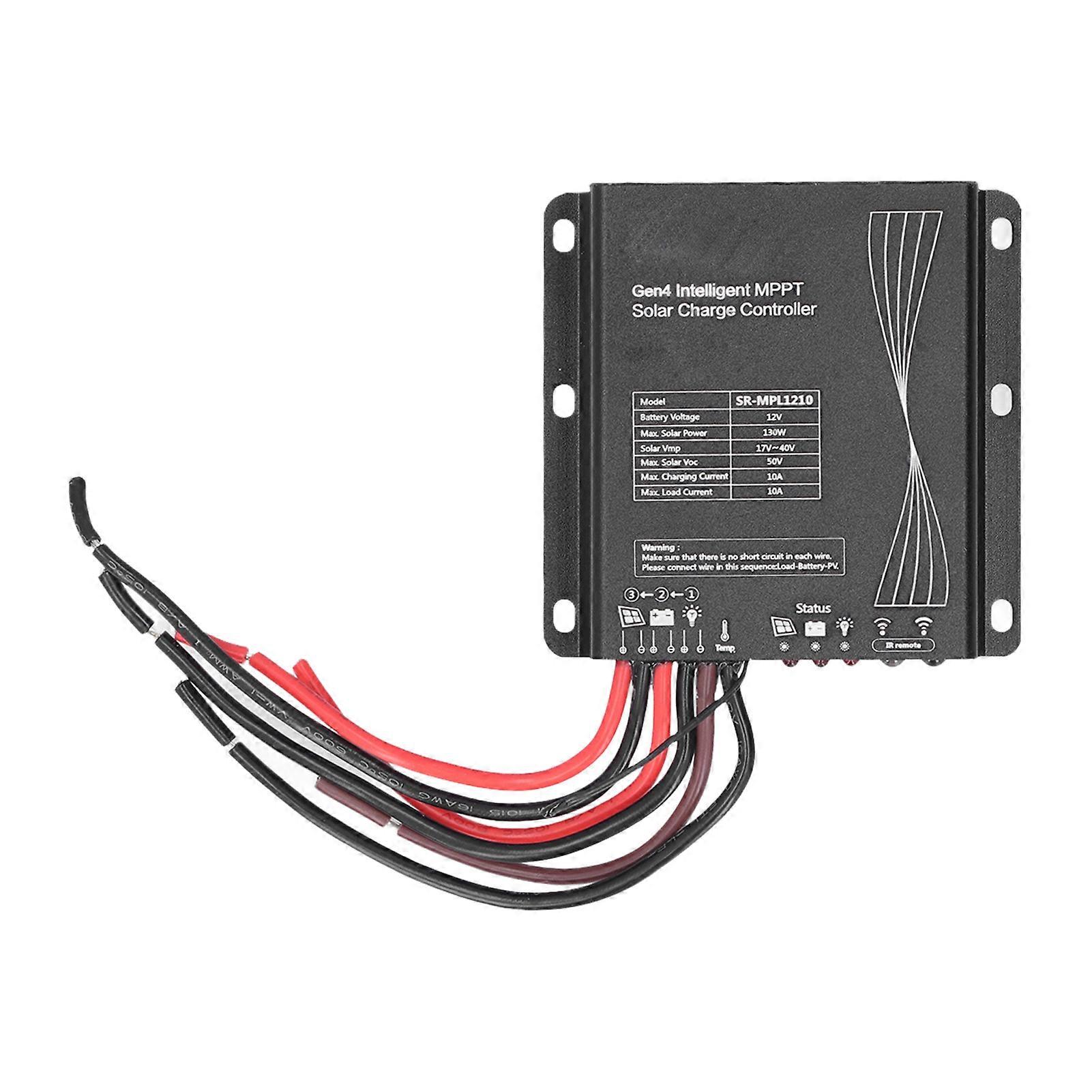 12V 10A 130W MPPT Solar Charge Controller Discharge Regulator IP67 Protection for Household RV Boat E2U411