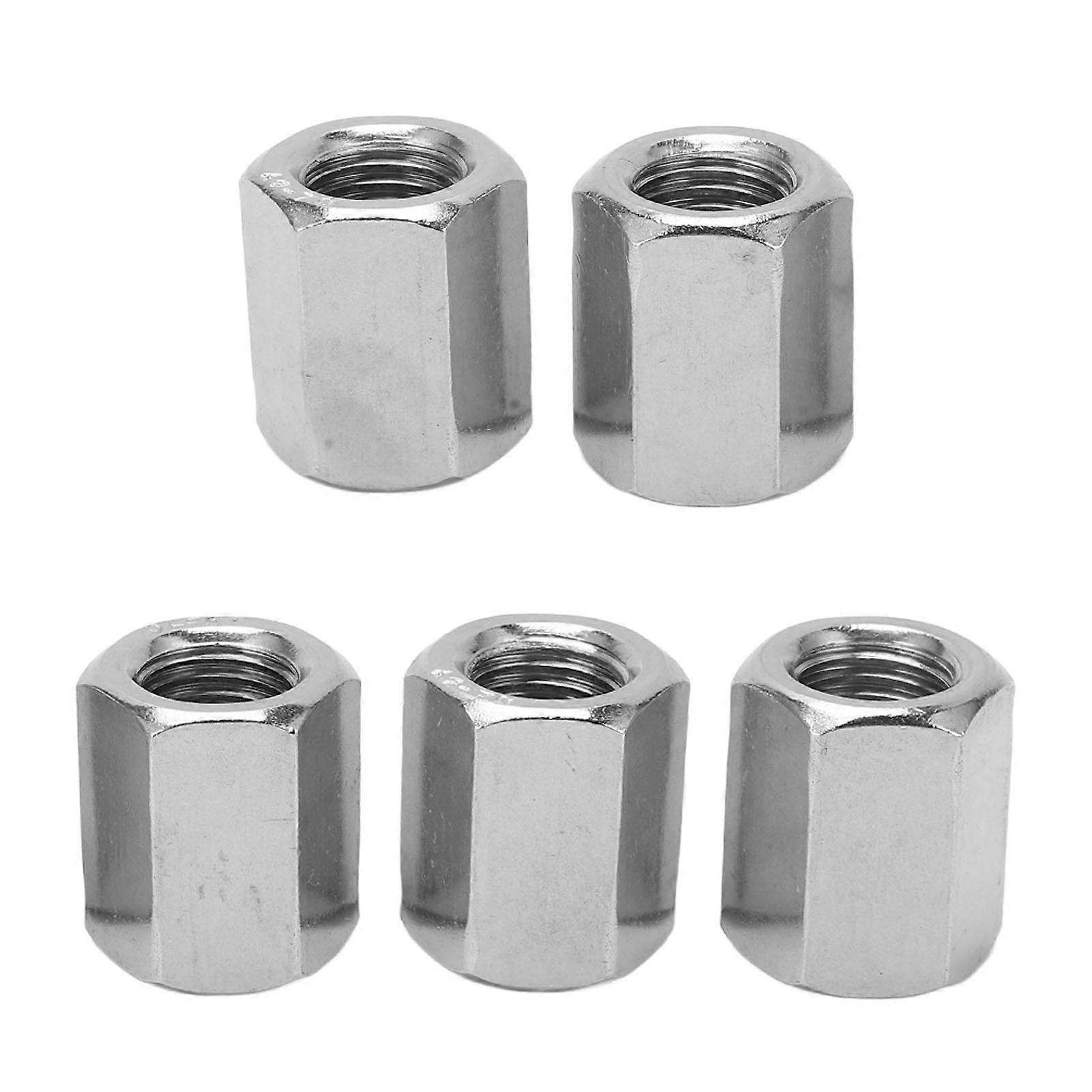 5pcs Silver M16 Hex Coupling Nut Kit Rustproof Rugged Stainless Steel Coupling Nut Set