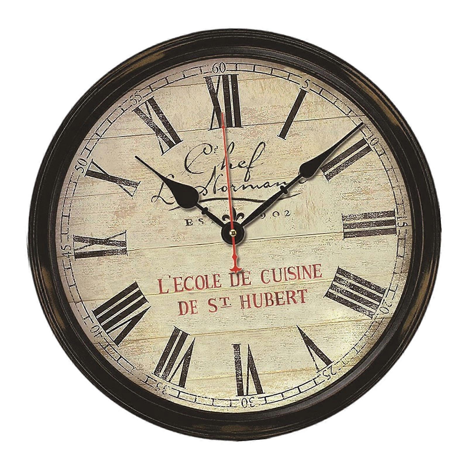 Round Clock Roman Numerals Hanging Wall Clock for Dining Room Bedroom Office