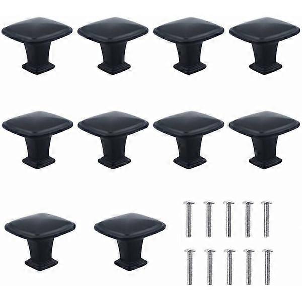 10 Pcs Matte Black Cabinet Knobs Drawer Knobs 30MM Aluminum Alloy One Hole Drawer Pull Handle Cabinet Knobs Door Pulls with Screws for Cabinet