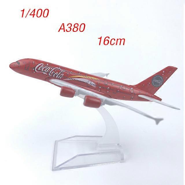 1/400 Scale 16CM Diecast Airplane Model Alloy Model A380 Ornaments Static Display Adult Collection Red Painting Mini Toys Boys