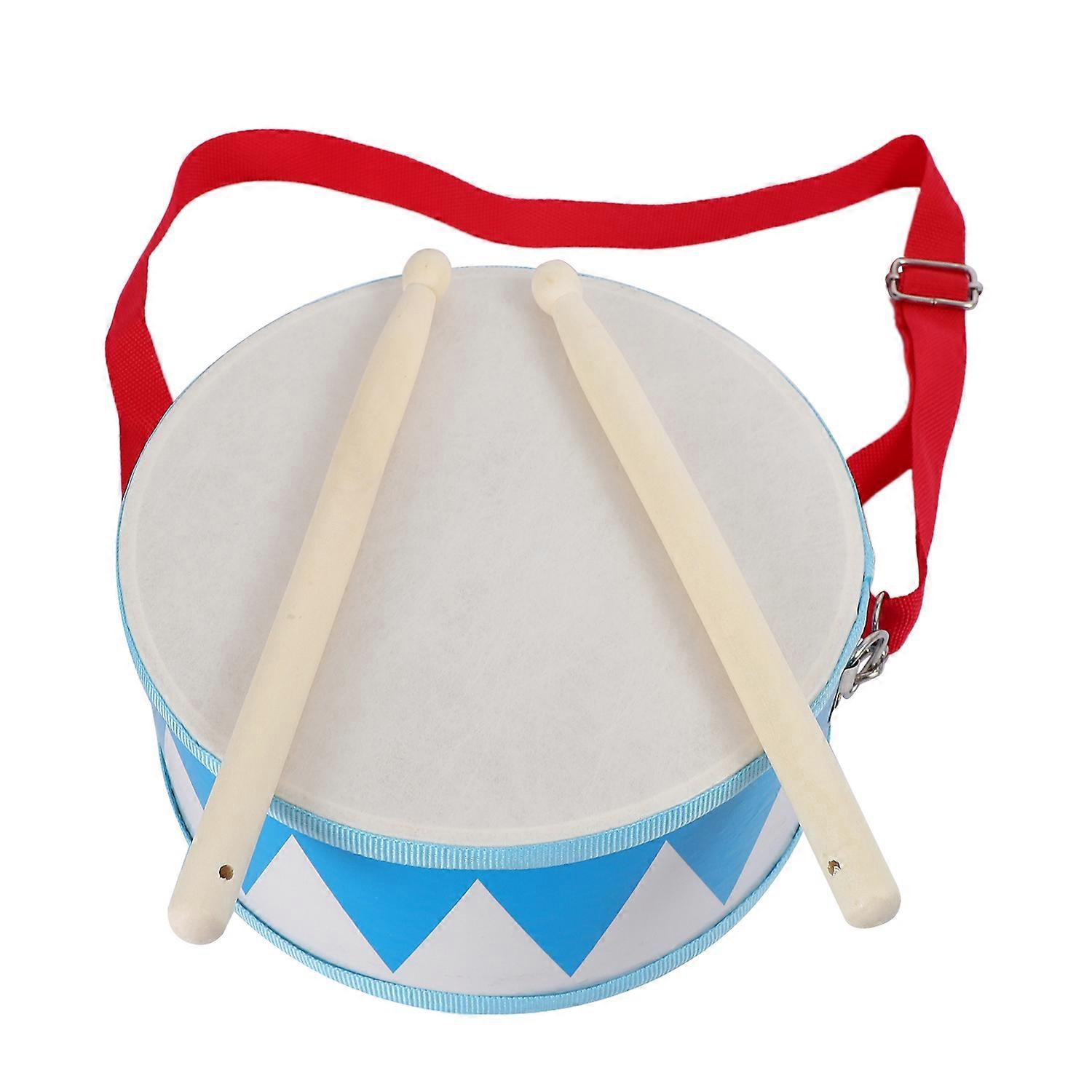 Kids Drum Wood Toy Drum Set with Carry Strap Stick Toddlers Gift for Develop Children's Rhythm Sens