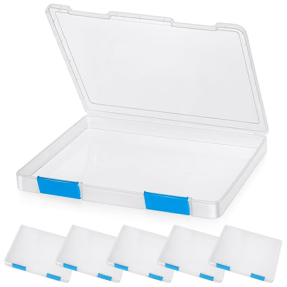 6 Pcs Clear A4 File Box Document Plastic Storage Box Case Board Containers Magazine Protector File