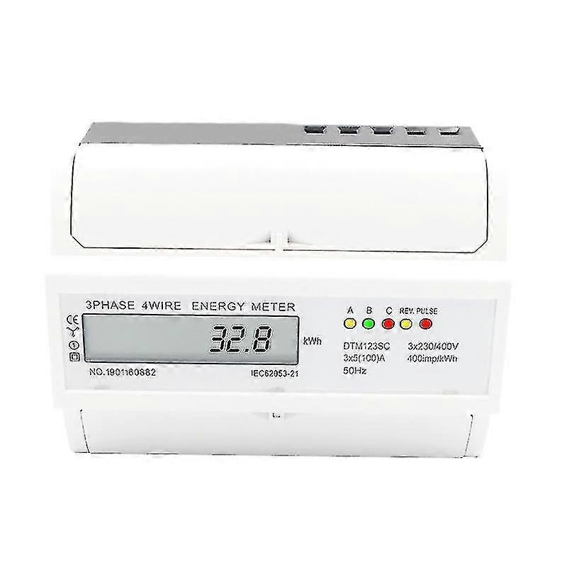 Household Electricity Meter Lcd Display Dtm123sc Three-phase Four-wire Guide Rail Installation