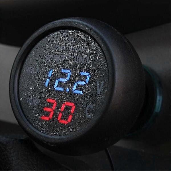Car USB Charger Voltmeter Thermometer,2024 Ping