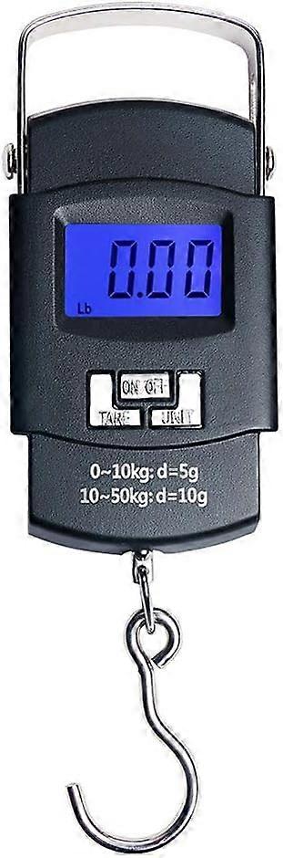portable electronic digital hanging fishing scale with backlit LCD display (without battery)