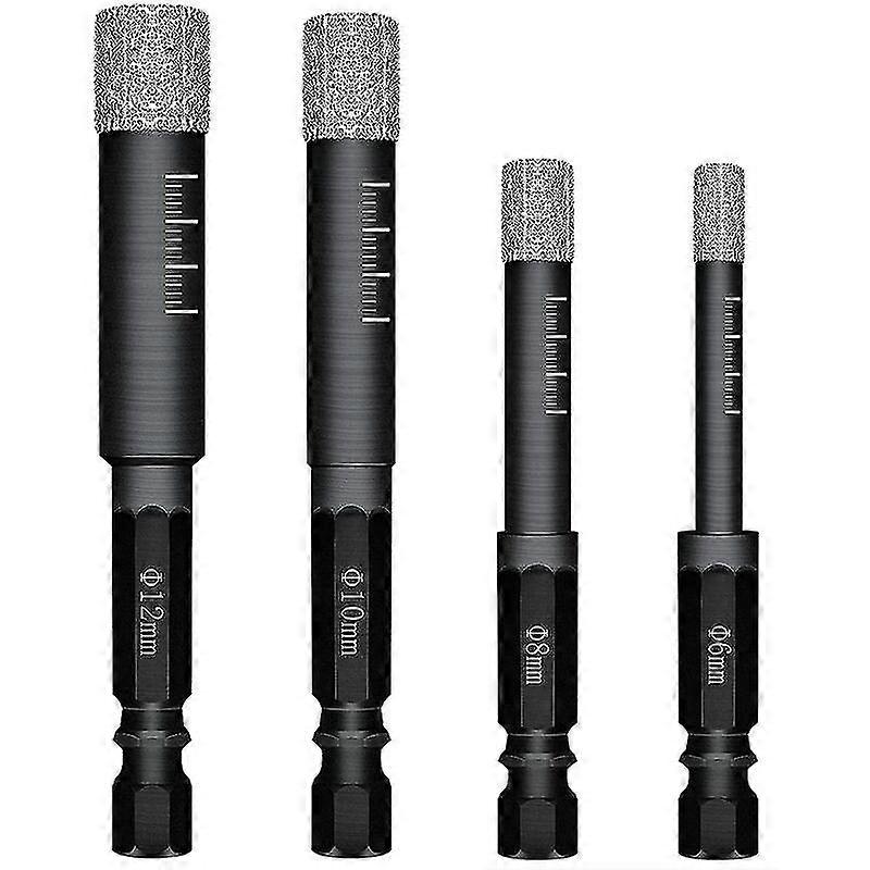 Zestaw 4 wierteł diamentowych do płytek ceramicznych, gresu porcelanowego, szkła, płytek kamiennych. Profesjonalne wiertła diamentowe Ceramiczne wiertła do płytek -