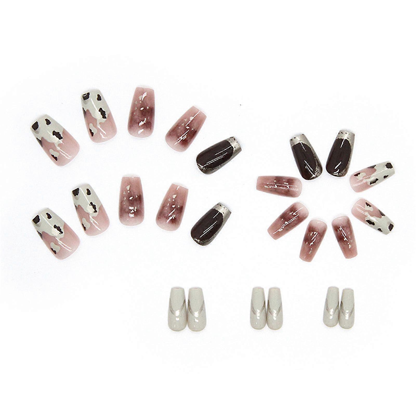 Caramel Brown Cute Artificial Nails Durable False Artificial Nails For Finger Nail Diy At-home