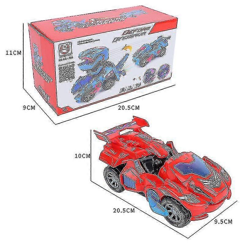 Dinosaur Transforming Car, Electric Dinosaur Toys Automatic Transforming Car With Flashing Lights And Sound