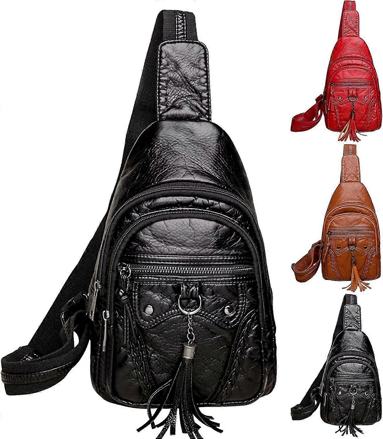 Borsa a tracolla in pelle per le donne Borsa a tracolla impermeabile Borsa sul petto Borsa a zaino piccolo alla moda per escursioni di viaggio