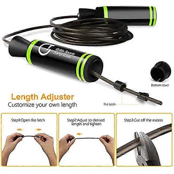Speed Jump Rope with Soft Memory Foam Handle, Tangle-free and Adjustable