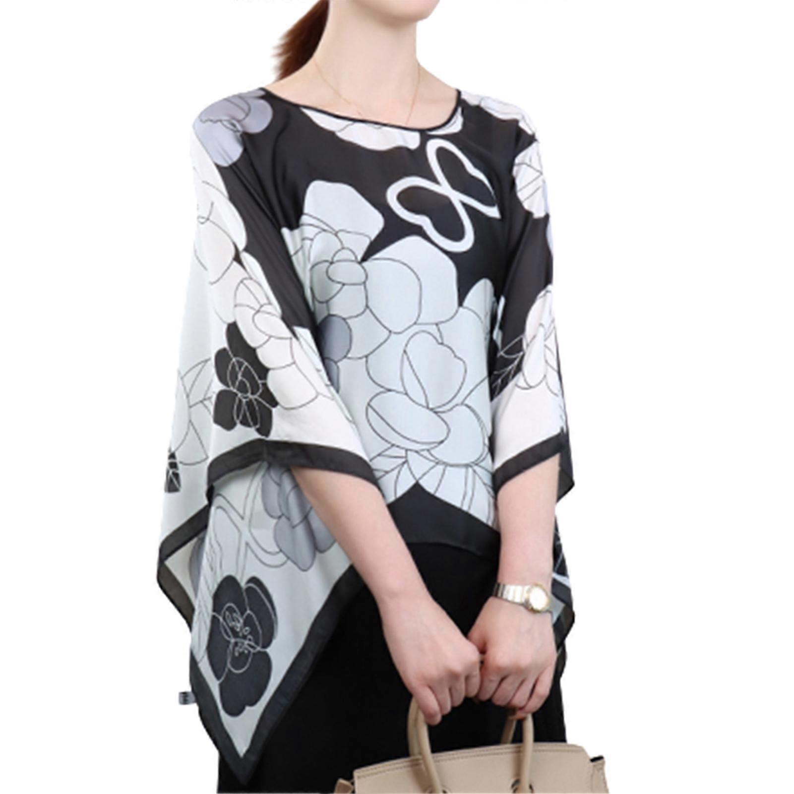 Women\'s Pullover Cape Shawl Crew Neck Lightweight Summer Shoulder Wrap