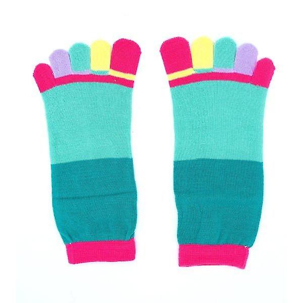 3 pairs toe socks Green/Blue