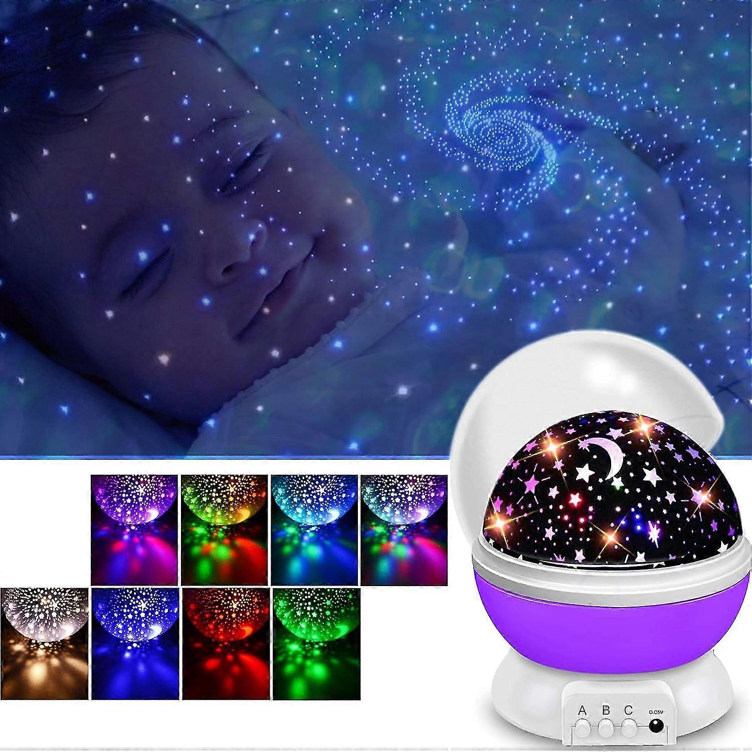 Star Projector, Baby Glow-in-the-dark Led 360 Rotating Projector Light Romantic Led Perfect For Parties
