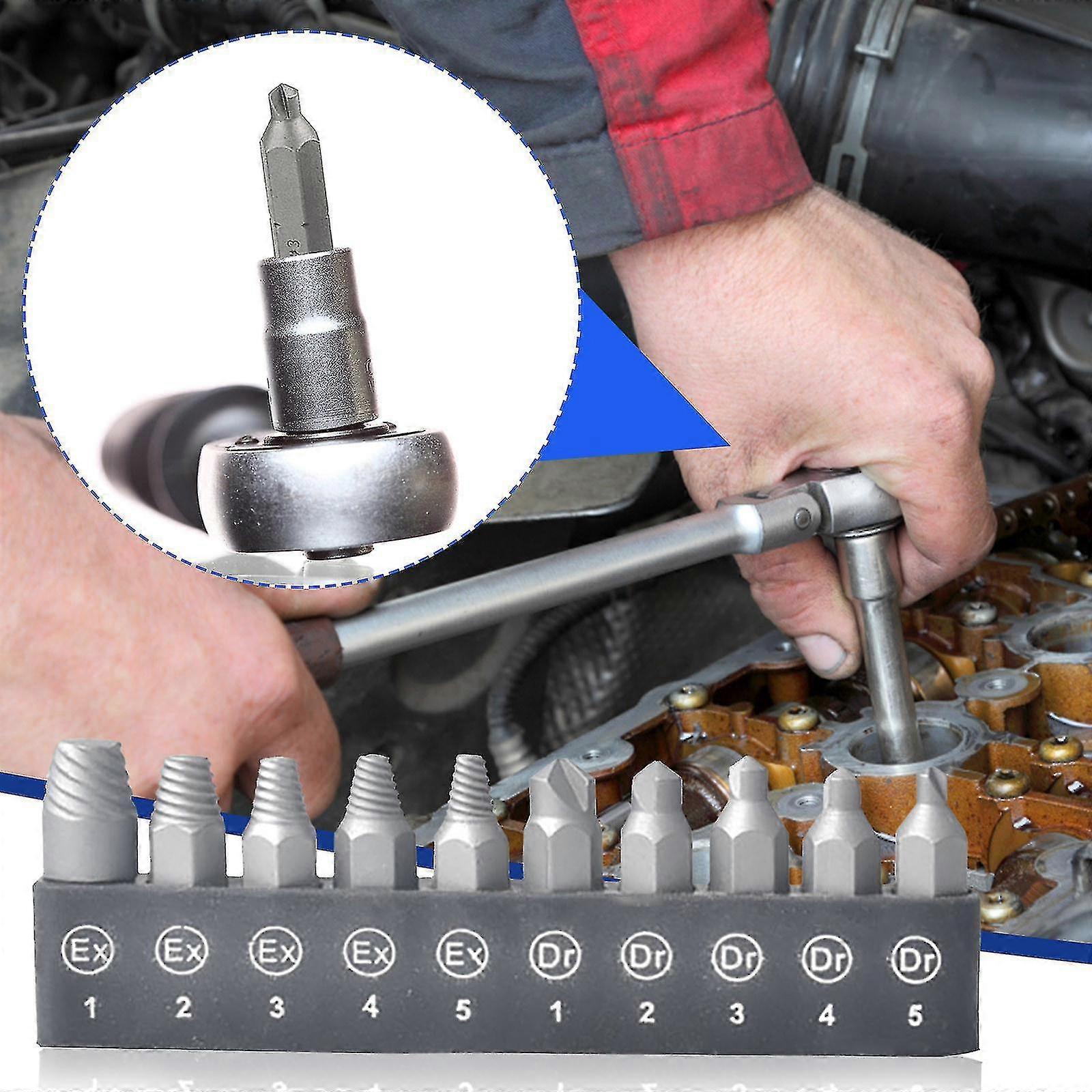 10-in-1 Screwdriver Accessory Set Damaged Broken Head Screw Extractor Bit