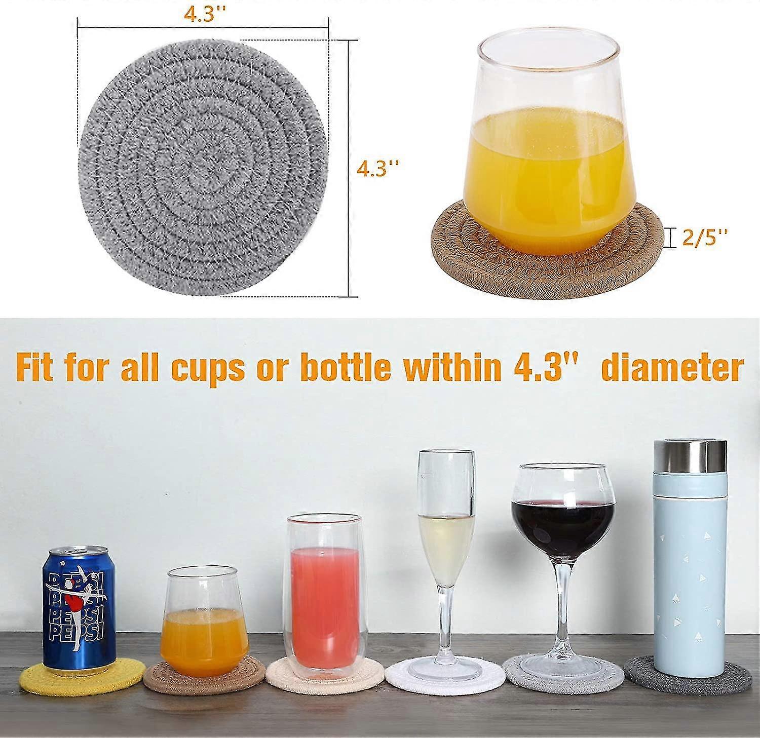 6pcs Coasters For Drinks (4.3inch)