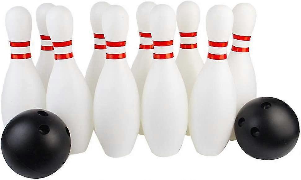 10x Bowling Set Skittles Game With 2 Balls Educational Toys For Heilwiy Children Gift