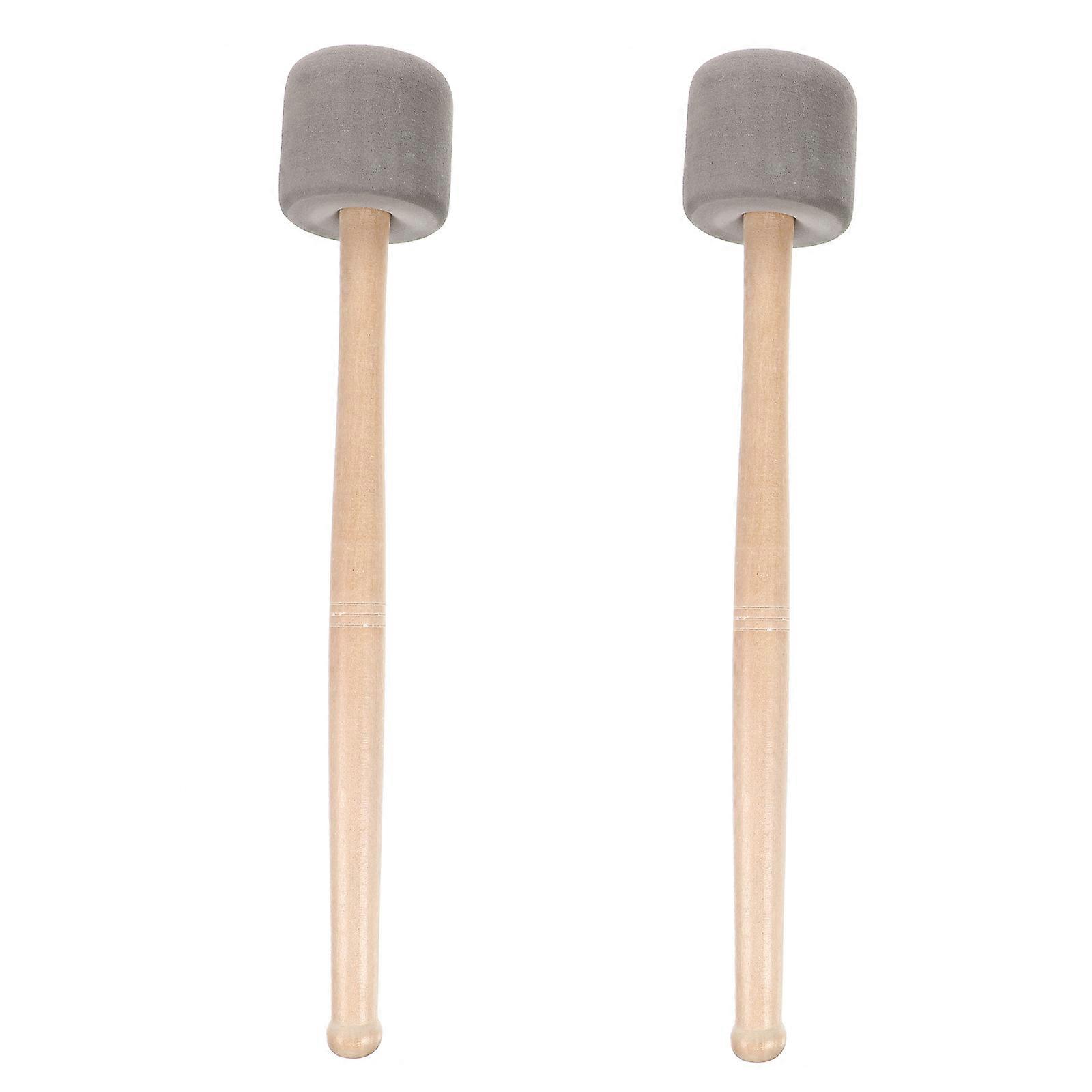 2pcs Drumstick Foamed Big Drum Hammer with Wood Handle for Percussion Bass