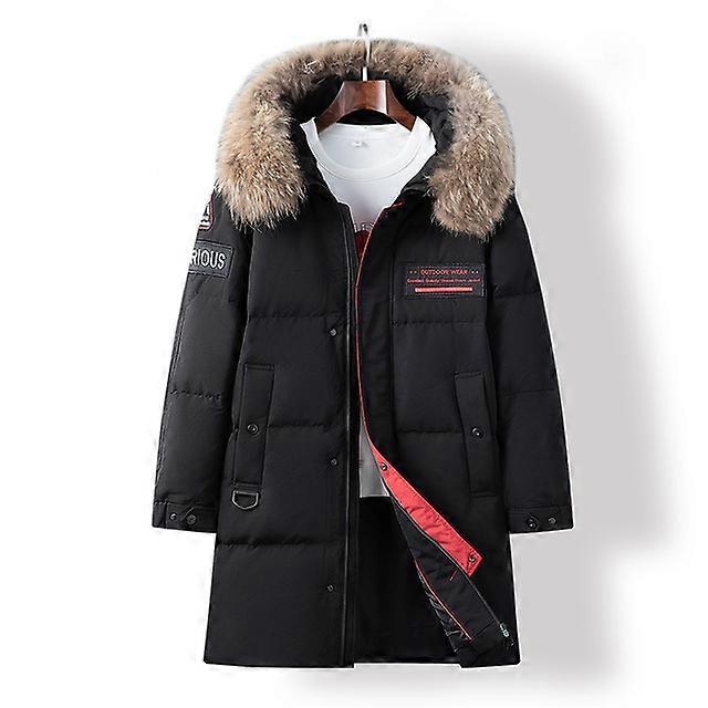 Winter Embroidery Thicken Long Down Jacket - Red