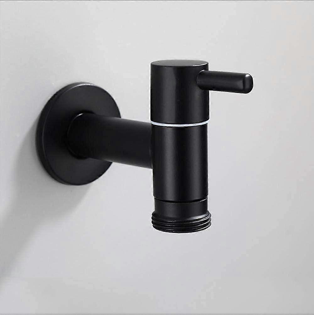 Garden Faucet Black Extended Washing Machine Balcony Bathroom Kitchen Faucet 304 Stainless Steel Household Faucet