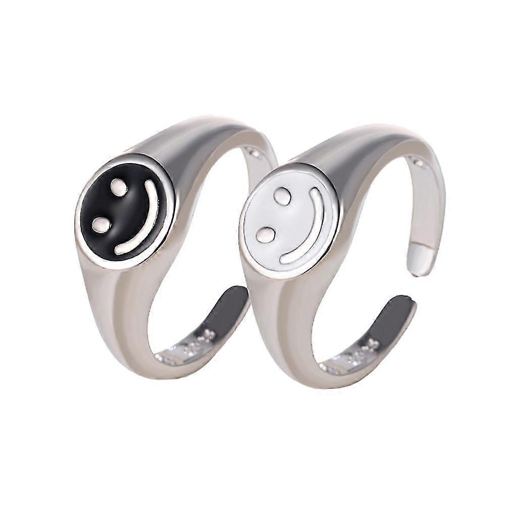 Femmes Smiley Face Réglable Open Ring Couple Cadeau Accessoires