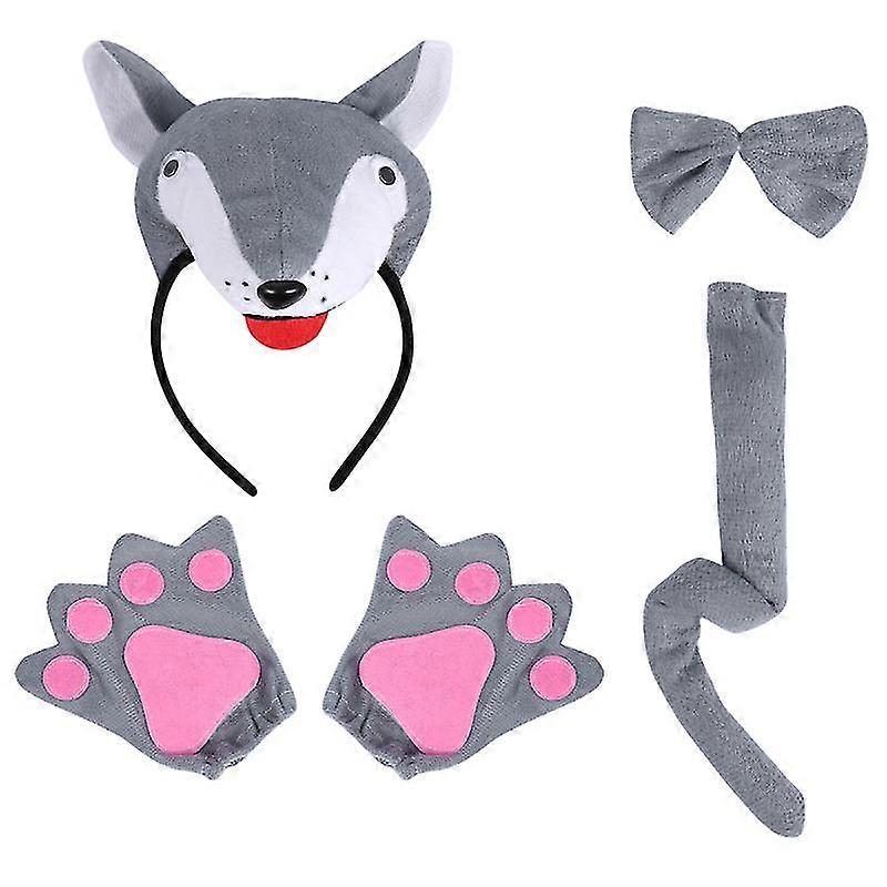 Pretyzoom 1 Set Children Cartoon Costume Suit Headband Bow Tie Tail Gloves Set Performance Props For Cosplay Party (random Style)