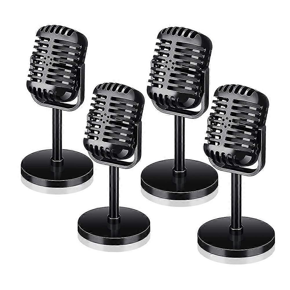 4pcs Retro Microph Props Vinta Microph Microph Toy Microph Sta Table