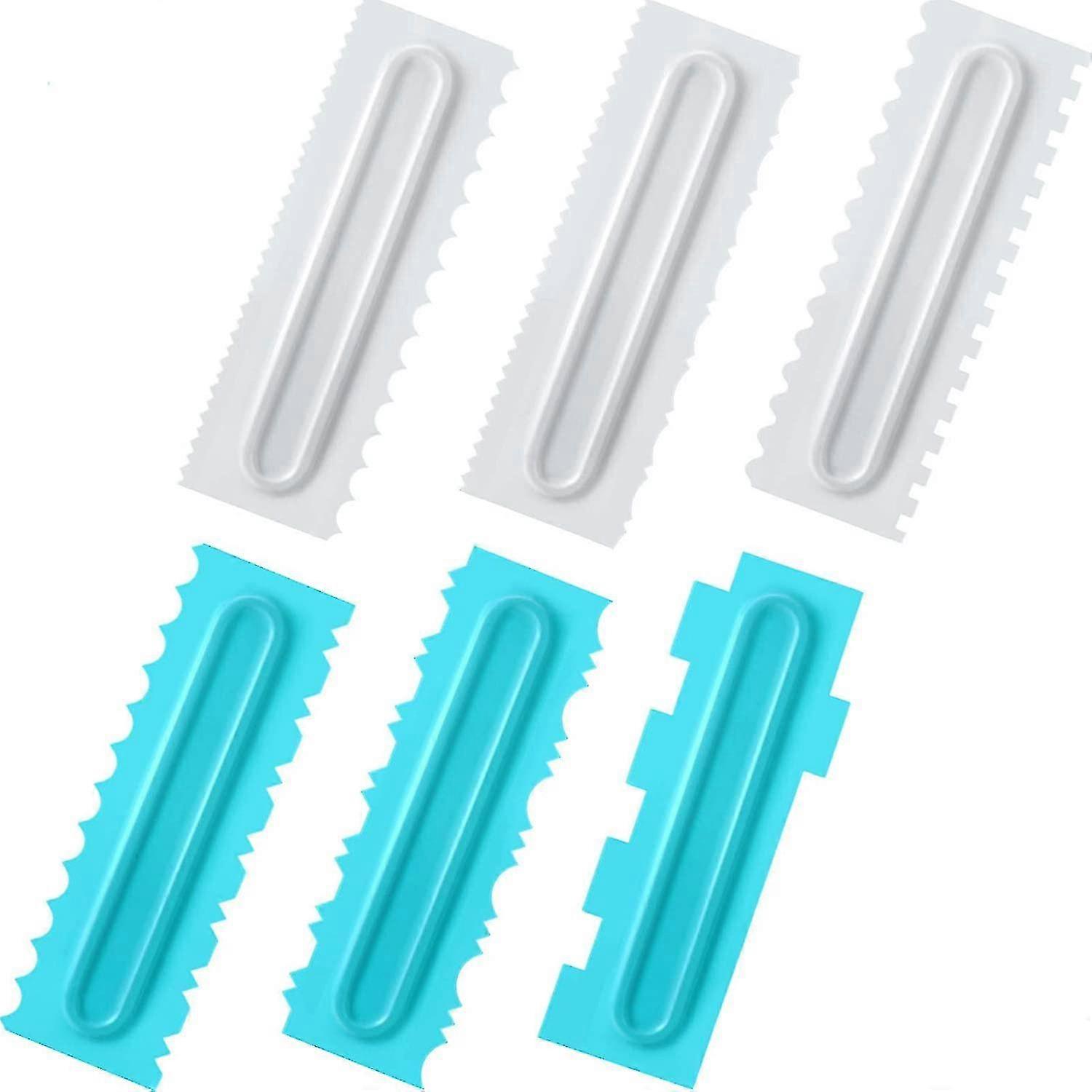 Cake Scraper 6pc,decorating Comb,plastic Sawtooth Cake Scraper Polishe