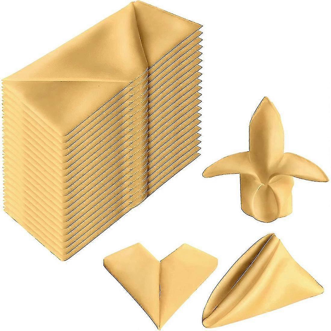 20 Pcs Napkins Square Satin Napkins Soft Dinner Napkin With Hemmed