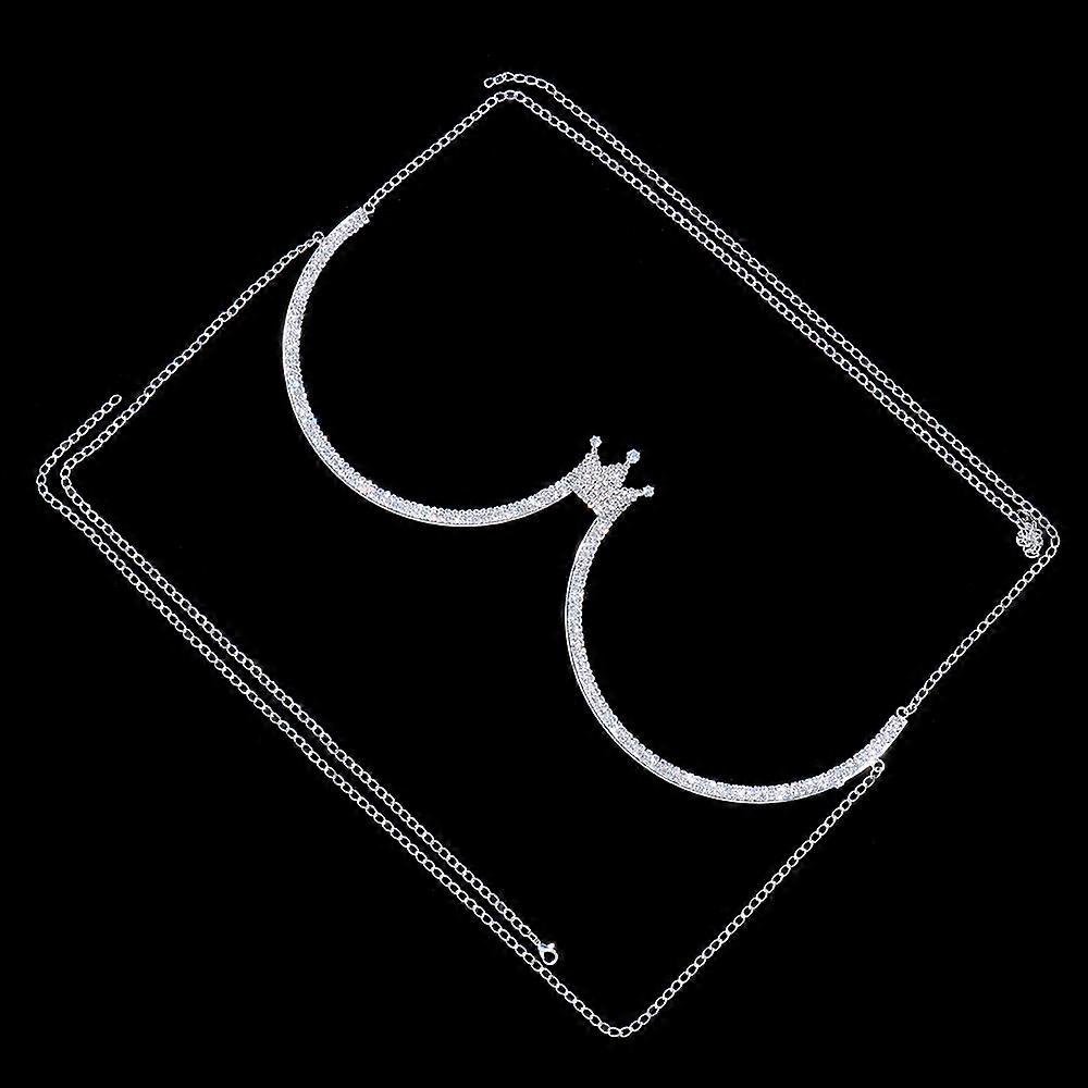 Crystal Body Chain Silver Rhinestone Bling