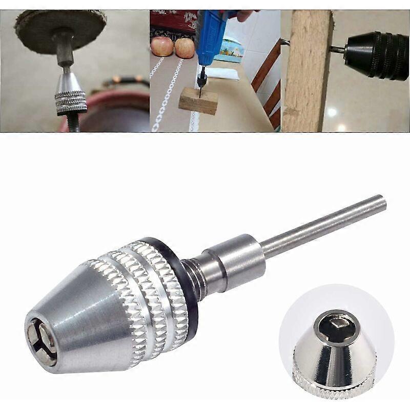 Keyless Mini 3-jaw Chuck Screwdriver Adapter with Quick Change 2.35mm Round Shank Cylindrical Shank 0.3-3.4mm Drill Bits Countersinks