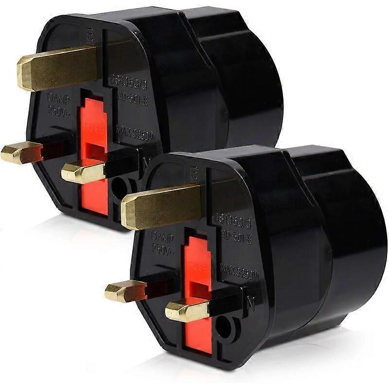 2x UK Plug Adapter - Type G Model - France to UK Plug - Compact Plug for Travel - Compatible with Multiple Countries