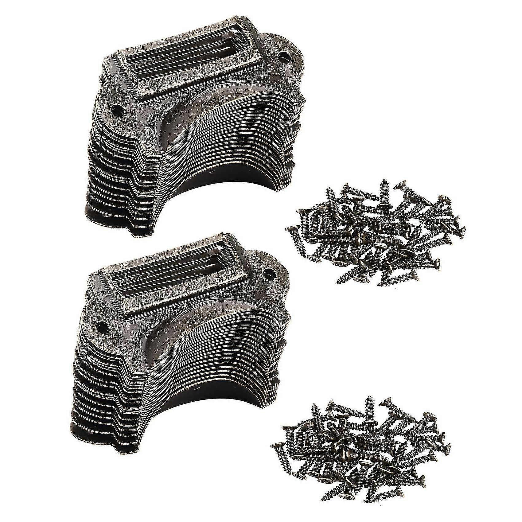 40pcs File Name Card File Cabinet Handles Label Holder Antique Bronze Drawer Label Pull Cabinet Fra - JA