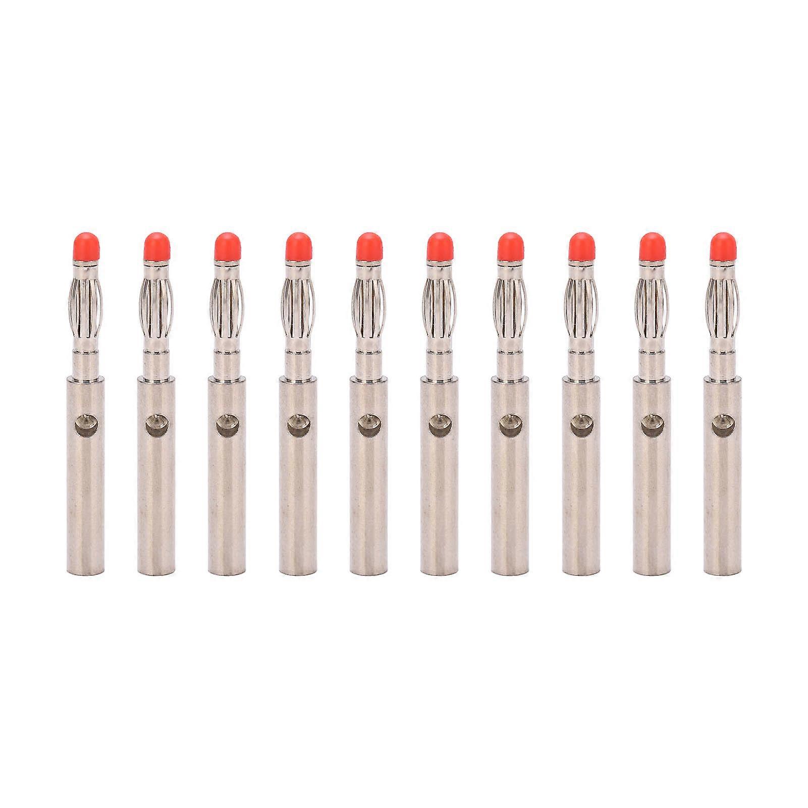 10Pcs 21.430 4.0mm Copper Banana Plug Male Connector Accessory for Testing Instrument