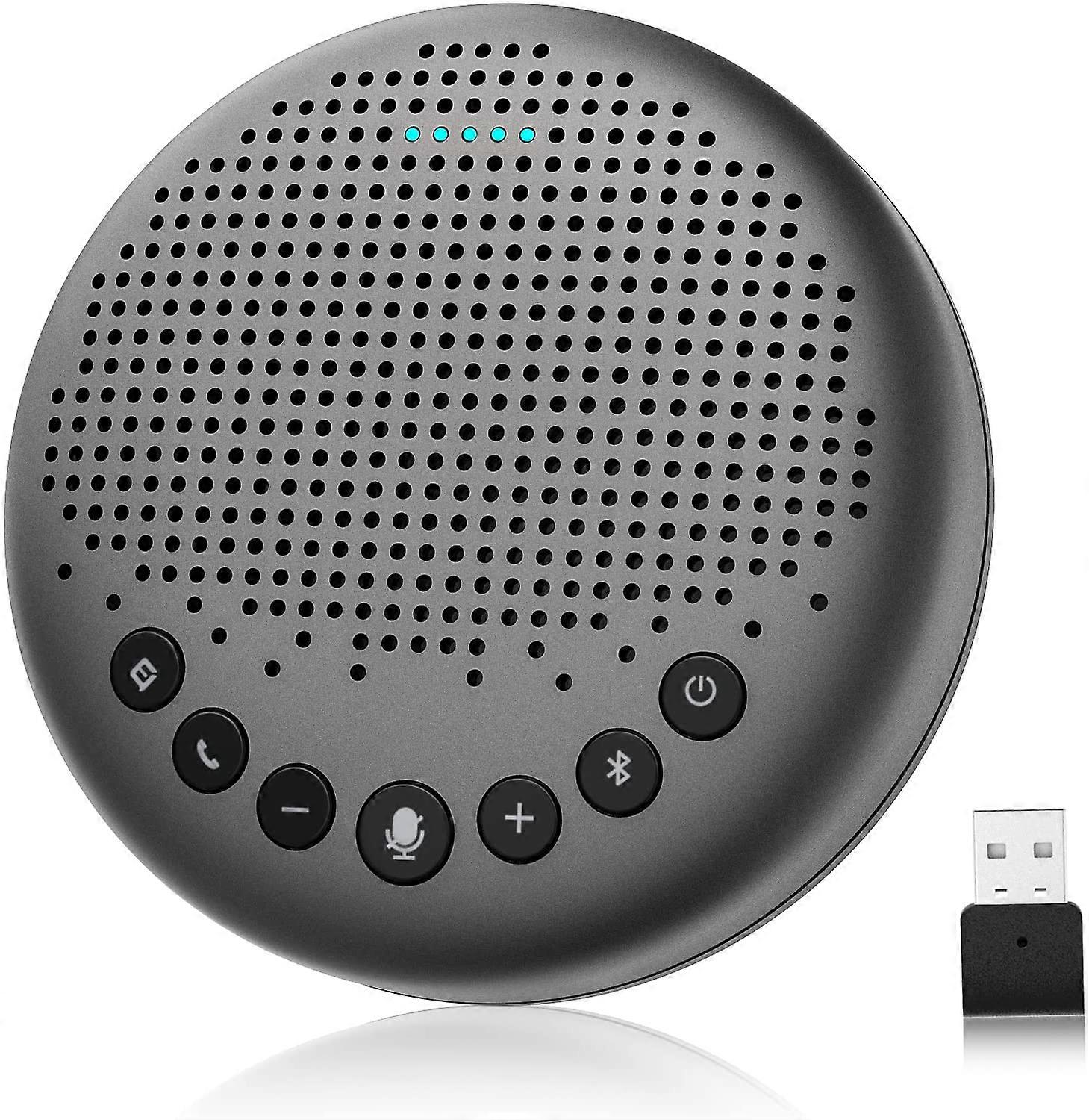 Bluetooth Speakerphone Conference Speaker, w/Enhanced Noise Reduction Algorithm, Daisy Chain, w/Dongle USB Speakerphone for Home Office, 360 Voice Pi