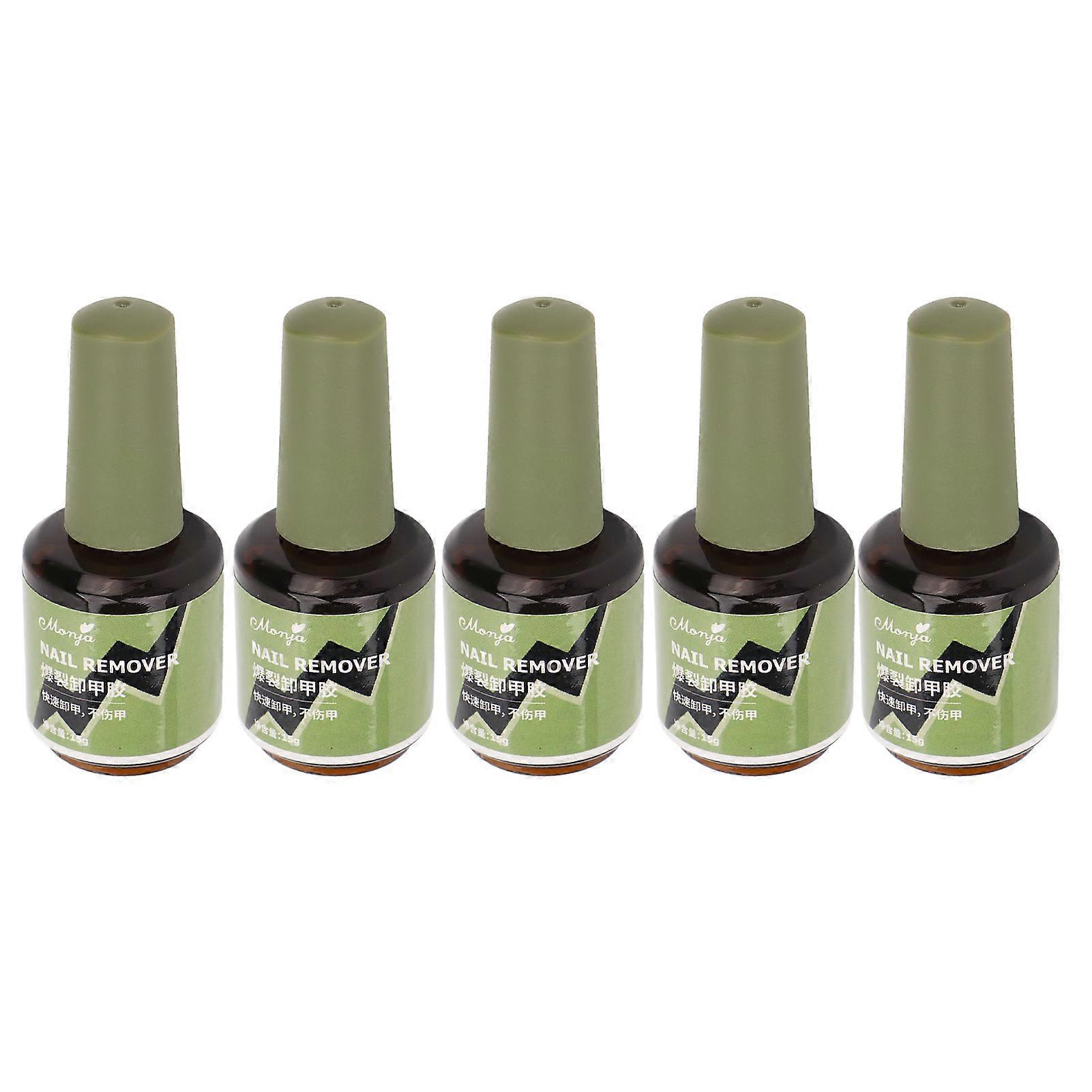 5 Bottles Nail Removal Glue UV Plastic Acrylic Nail Polish Remover for Manicure Salon 15ml Single