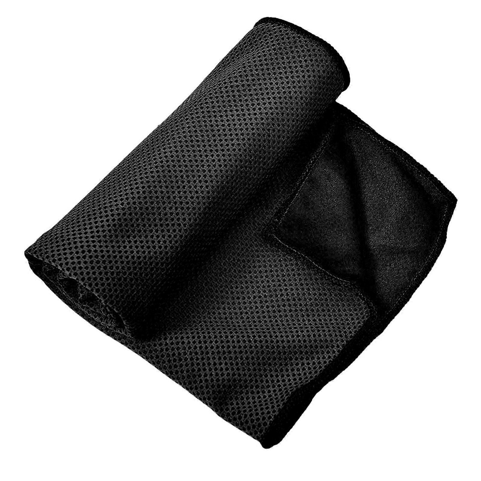 Cooling Towel Foldable Portable Absorb Sweat Microfiber Chilly Ice Towel for Sports Travel Yoga Black
