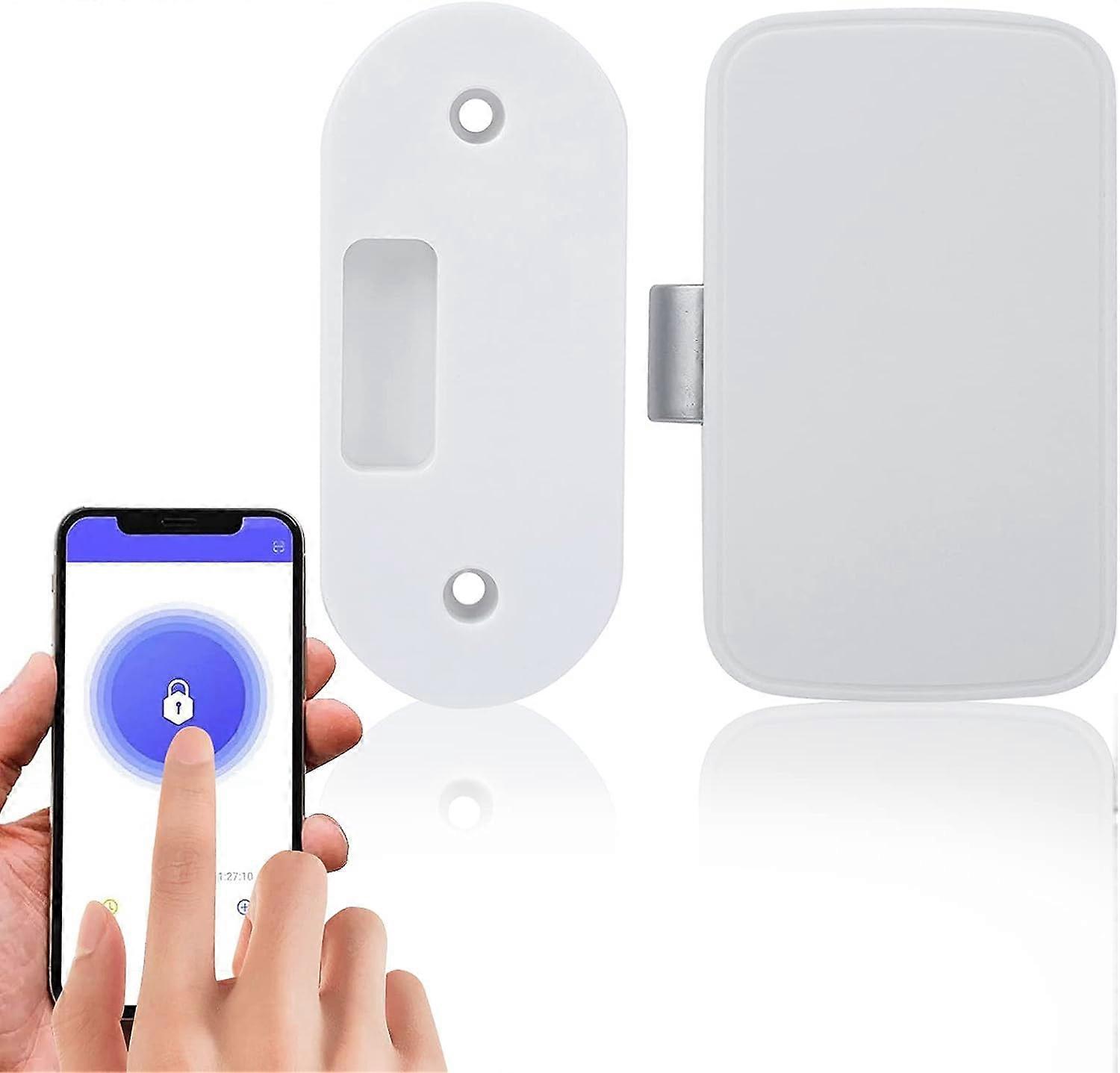 Bluetooth Smart Cabinet Lock - Invisible Keyless Lock APP Remote Unlock for File/Wardrobe/Shoe Cabinet/Box Security