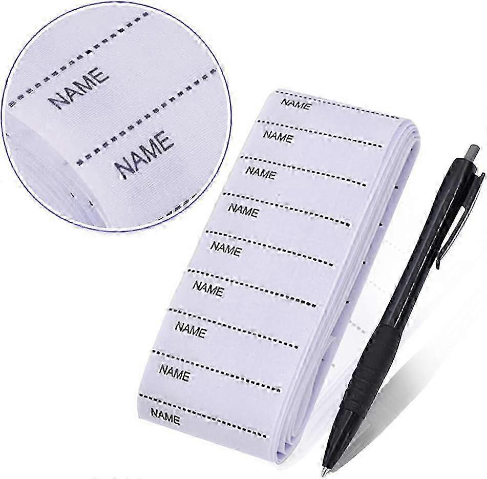 200 Pcs White Name Tags For Clothes, Writable Iron On Name Labels For Clothes, Washable Name Tapes Woven Clothing Name Labels