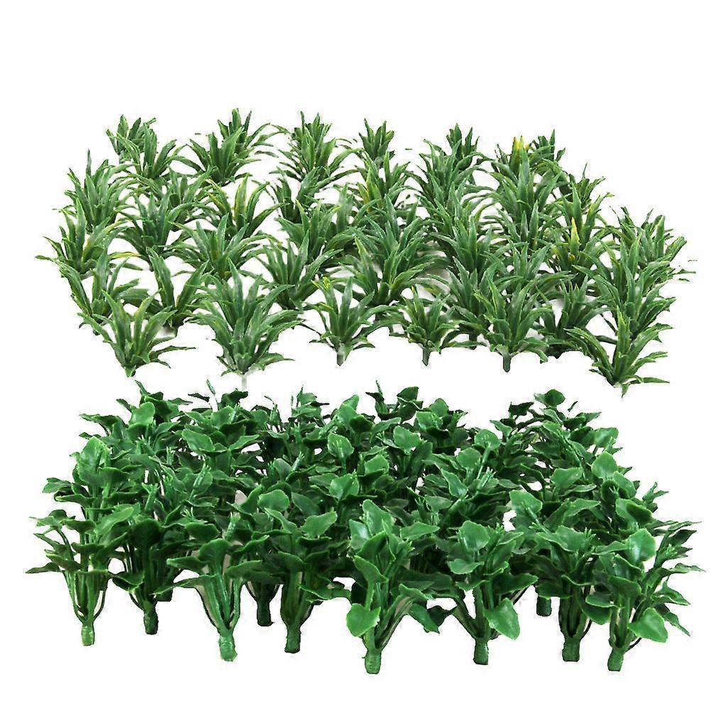 100x Mini Plastic Ground Grass Model Train