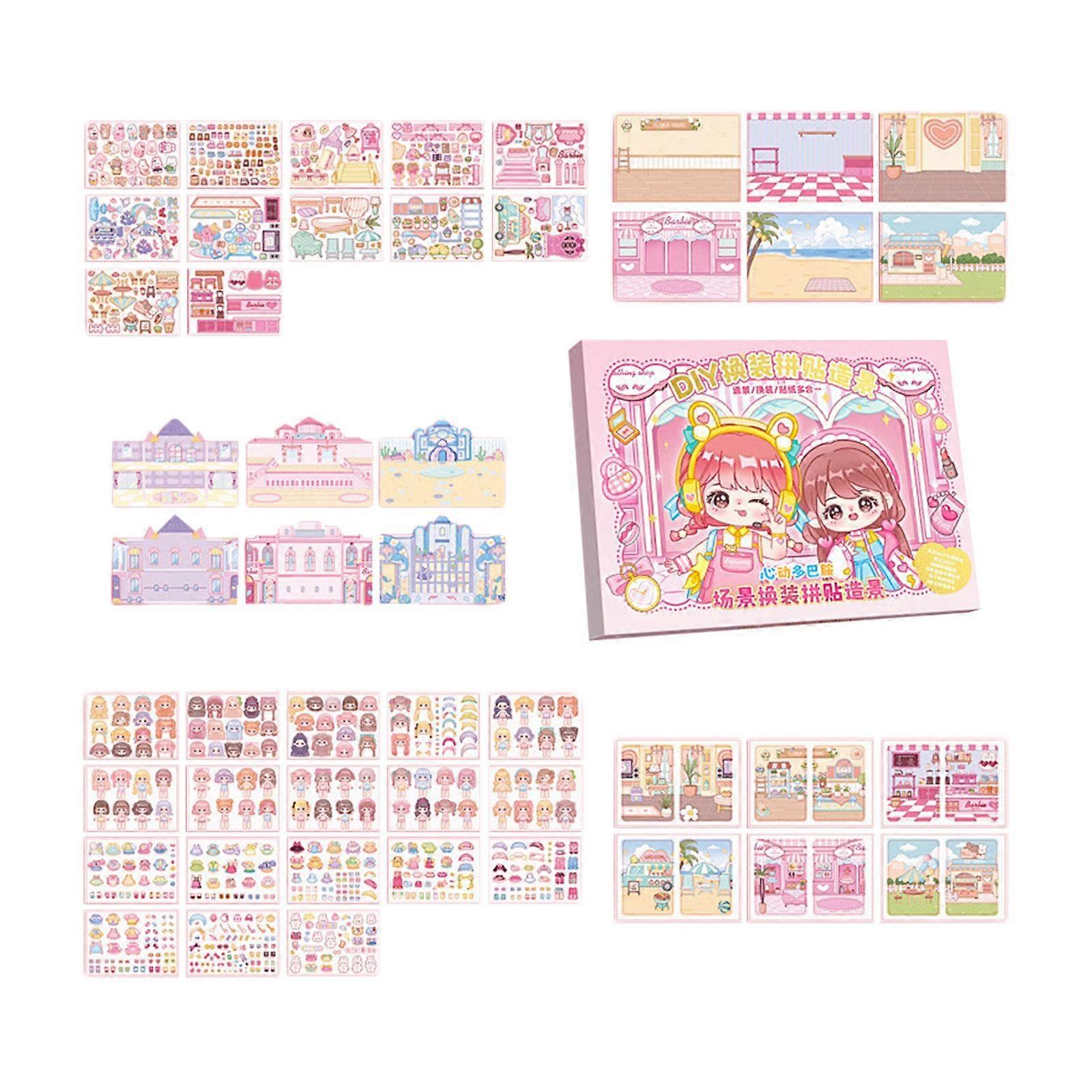 フェイスステッカー ブックステッカー フェイスアクティビティブック キッズプライズ 面白い 創造性 女の子の誕生日プレゼントのための自分だけのステッカーブックを作る