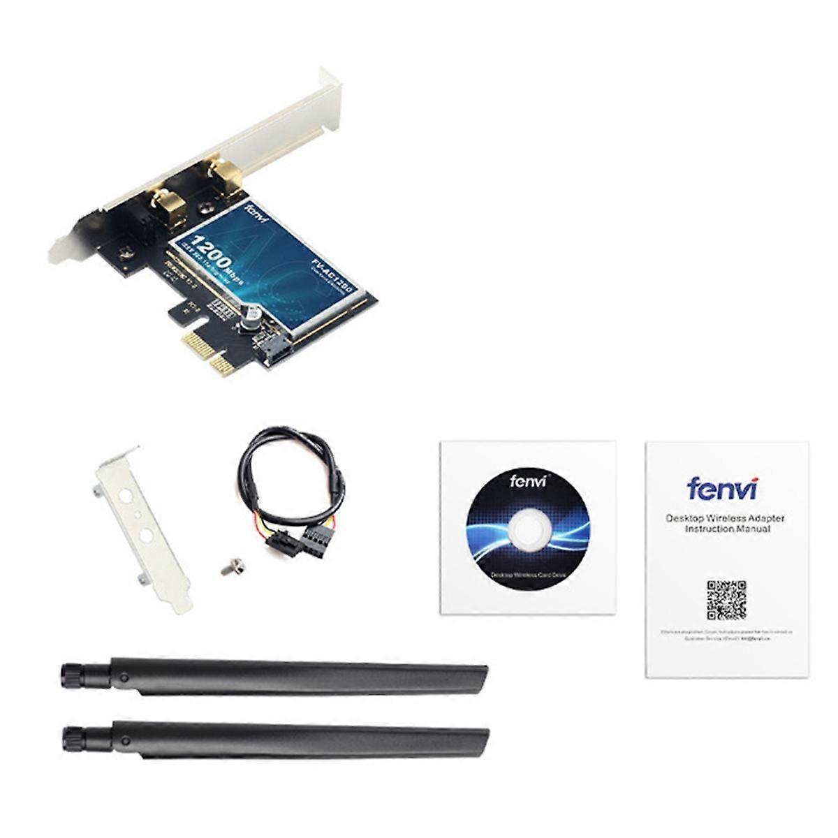 1200M WiFi5 Wireless Network Card 4.2 Bluetooth 2.4G+5G Dual Band Desktop Built-in PCI-E WIFI Multi