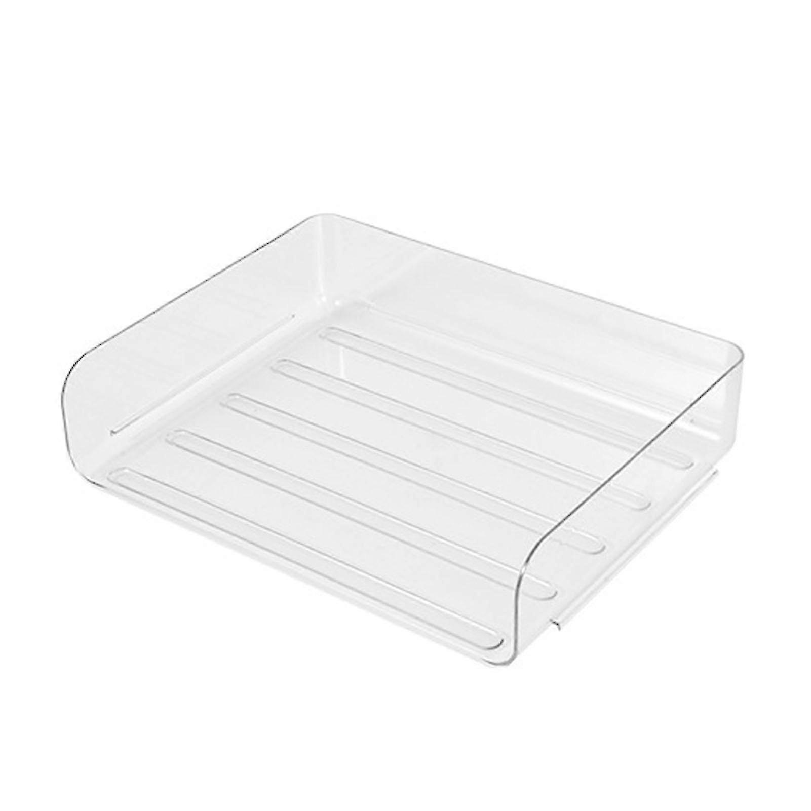 Desktop File Organizer - Stackable Clear Storage Box for Notebook and Documents