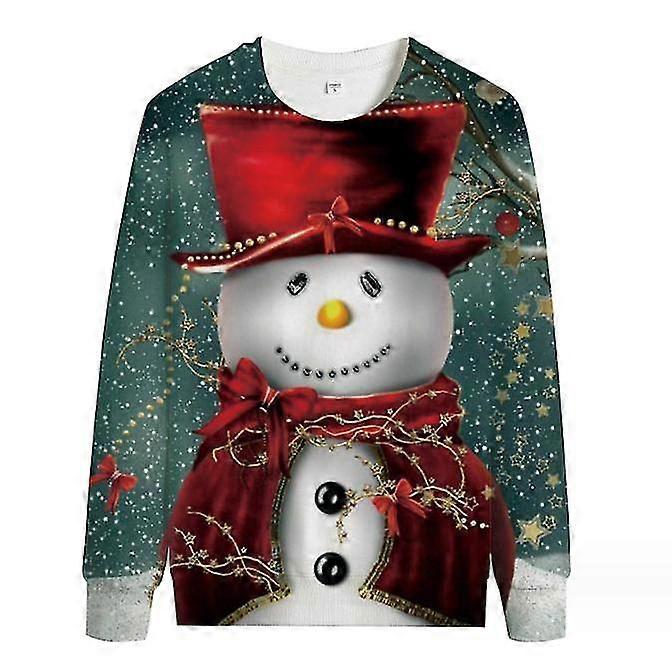 Mens Christmas Snowman Loose Pullover